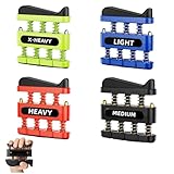 KOSLEOW 4 Pack Fingerkrafttrainer und Handtrainer, Handgriff Trainer mit 4 Widerständen 3LB, 7LB, 11LB, 14LB, Hand Gripper für Griffkraft, Fingerhantel Unterarm und Rehabilitatio
