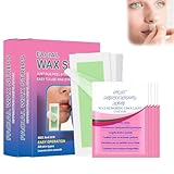 60pcs Kaltwachsstreifen Gesicht Wachsstreifen Haarentfernung Gesicht Waxing Strips Wax Strips Augenbrauen Wachsstreifen Kaltwachsstreifen Gesicht Wachsstreifen Haarentfernung mit 6 WachstüCher