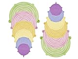 BEPER, bunt C102COC101 Deckel aus Silikon, ausziehbar, 12 Stück, farbig, robust, wiederverwendbar für Lebensmittel, Schüsseln, Teller, Gläser, Töpfe, BPA-frei, Verschiedene Größen, Magic Lids