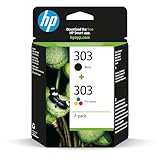 HP 303 (3YM92AE) Original Druckerpatronen 2 Count (Pack of 1) für HP ENVY 6200, 7100, 7134,7220e,7221e,7224e,7800,7900e Tango Printer.Schwarz - 1X 200 Seiten|Dreifarbig - 1 x 165 Seiten