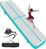 KIKILIVE 10CM Hoch Airtrack Matte Tumbling Matte 3M Aufblasbar Gymnastik Matte AufblasbareTurnmatte Fitnessmatte Sportmatte für Fitness/Yoga/Training usw