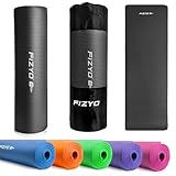 FIZYO Yogamatte Gymnastikmatte Fitnessmatte Trainingsmatte Turnmatte | Für Yoga, Training, Erholung und Entspannung | NBR-Foam, Synthetischer Kautschuk | 183 x 61 x 1 cm (Schwarz)