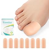 Promifun Silikon Zehenschutz und Zehenkappen– 4 Paar Zehenschoner für Männer und Frauen, Zehenkappen zur Linderung fehlender/eingewachsener Zehennägel, Hühneraugen, Blasen und Hammerzehen (4L)