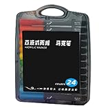 Set Mit Acrylmarkern - 24-Teilig Ausbleichbeständig Schnelltrocknend | Wasserbasierte Stifte Für Künstlerisches Malen | Zum Zeichnen Von Und Ausmalen Auf Stein Leinwand Stoff Metall Holz Papier