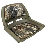 Waterside Captain Deluxe Allwetter Bootssitz mit Polster - Klappbarer, Ergonomischer Boat Seat für Langlebigen Komfort (realtree/camou)
