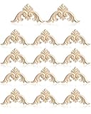 TPZORJX 14pcs Holz Geschnitzte Ecke Onlay Applique, Ornament Wandornamente Holz Applique, Lange Holzschnitzerei Applikation Deko, für Tür, Schrank, Wand, Dekoration des Hauses (4CM*4CM)