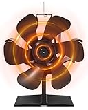 Signstek Ofenventilator Kaminventilator ohne Strom für Warmluftzirkulation, Ofen Ventilator Wärmebetrieben, Leiser Kamin Ventilator mit 6 Flügeln, Kaminlüfter für Holzöfen/Kaminöfen/Holzkamin