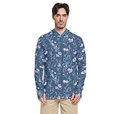 Flowers Lavender Freesia Navy Blue Men's Sun Protection Hoodies Long Sleeve Sailing Rash Guard UPF 50+ Farmer Shirt S, Blumen Lavendel Freesie Marineblau, Medium