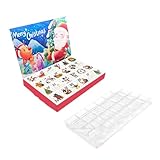 Adventskalender zum Befüllen, Leere Adventskalender Boxen mit 24 kleine Geschenkboxen, DIY Weihnachtskalender Weihnachts Countdown Kalender Geschenk Boxen für Kinder & Erwachsene (A)