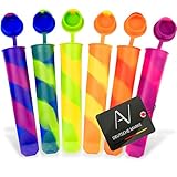 AVANA Wiederverwendbare Eisformen aus Silikon 6 Stück Eis am Stiel Eiscreme Formen Ice Pop Maker Wassereis Eislutscher Bunt - BPA Frei