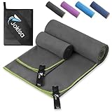2 Stück Microfaser Handtücher Set (180x90cm Badetuch Groß+100x50cm Sporthandtuch), Schnell Trocknend und Kein Sand Strandhandtuch, Mikrofaser Handtuch für Fitness, Strand, Fitnessstudio, Camping