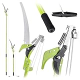 KADAX 2-in-1 Astsäge mit integrierter Astschere, Baumsäge mit Teleskopstiel 142-287 cm, Teleskop Gartensäge mit Baumschere, Teleskopsäge mit Gartenschere
