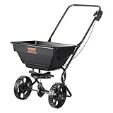 VEVOR Streuwagen 15L Saatgutstreuer 810x455x750mm Düngerstreuer 0–3m Streubreite Schleuderstreuer 11kg Gewichtskapazität Handstreuer Streuhandwagen Q235-Rahmen Kunststoffrad Salzstreuer