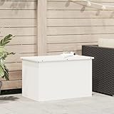 Gecheer Außenlagerbox Weiß 80 x 50.5 x 50 cm Kaltgewalzter Stahl, Kissenbox Outdoor Auflagenbox Belüftete Aufbewahrungsbox für Swimmingpool-Zubehör Spielzeug