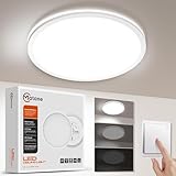 Matane Deckenlampe LED Deckenleuchte Flach 18W, 3 stufen Dimmbar, Warm Neutral Kalt Weiß 3000K/ 4000K/ 5000K, 1800LM Badezimmer Lampe für Flur, Küche, Bad, Balkon, Keller, Ultradünn Rund 22cm