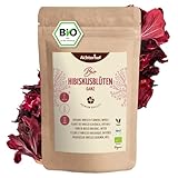 Hibiskusblüten Bio ganz getrocknet 500g | leicht säuerlich-fruchtiger Geschmack | in Bio-Qualität | süß-aromatischer Hibiskustee | ideal für Salate, Desserts, Kuchen, Joguhrts | vom Achterhof