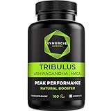Tribulus Terrestris Fruchtextrakt mit 90% Saponinen, Ashwagandha 10:1, Schwarze Maca 10:1, Zink, Selen, Calcium & Vitamin D – 160 Kapseln – Nahrungsergänzungsmittel von Synergie Nutrition