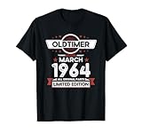 60. Geburtstag Geschenk Herren Oldtimer März Jahrgang 1964 T-Shirt