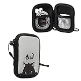 kwmobile In-Ear Kopfhörer Tasche kompatibel mit in-Ear Headphones - Hülle Neopren Cover Case - Innenmaße - Etui in Grau Schwarz