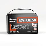 Humsienk 12V 100Ah Pro LiFePO4-Batterie, BCI-Gruppe 31, Lithiumbatterie mit 100A BMS, bis zu 15000 Tiefentladungen, perfekt für Wohnmobil, Schiff, Energiespeicherung zu Hause