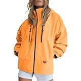 Generisch Damen Wasserdichte Faltbar Regenjacke Mit Kapuze,Leicht Atmungsaktive Windbreaker Jacke,Fahrradjacke Für Frauen Fahrrad Sport Outdoorjacke Damen Jacke Uv-widerstand