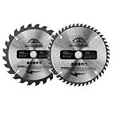TCT Kreissägeblätter, 160 mm, Winkelschleifer, Holztrennscheiben, Feinschnitt, Holzsägeblatt, 160 mm x 20 mm, 48 Zähne + 150 mm x 20 mm, 24 Zähne, kompatibel mit Bosch, Makita usw