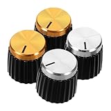 CLISPEED 4 Stück Kleine Kunststoffknöpfe für Audiogeräte Drehknöpfe für und Gitarre Schwarz Silber und Schwarz Gold Präzise Lautstärkeregelung