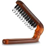 Faltbare Haarbürste, tragbare Reise-Haarbürste, Mini-Wildschweinborsten, Haarbürste, antistatisch, Taschenkamm, Haarstyling-Werkzeug für Damen und Herren, dick, dünn, glatt, lockig, nass, trocken