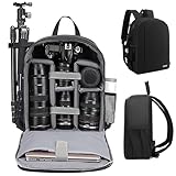 CADeN Kamerarucksack Camera Backpack Wasserabweisend Kameratasche Fototasche Kompatibel mit Sony Canon Nikon（Schwarz）