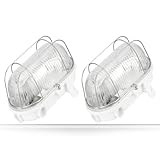 ADAKAT 2er Pack, Kellerlampe Bulkhead E27 IP54, Glasabdeckung, Metallgitter, max. 100W