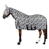Imperial Riding Fliegendecke IRH Carly, Fliegendecke aus feinem Mesh mit festem Hals und Loser Fliegenmaske, Zebra-Design für Sommer-Insektenschutz, 115