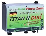 Agrarflora 230V Weidezaungerät Titan N Duo - 10.000 Volt - 2x 8 Joule - Extra starkes Netzgerät mit Doppelimpuls - Elektrozaungerät mit zwei Zaunanschlüssen - Made in Germany