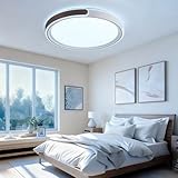 ASJK 96W Deckenlampe Wohnzimmer LED Runde Lampe Moderne 6500K Deckenbeleuchtung Für Schlafzimmer Decke, 50cm,Kaffee