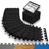ALPIDEX 1,95 m² Bodenschutzmatte 21 Stück 30x30x1 cm Schutzmatten Set Sportmatte Gymnastikmatte Sportgeräte Matte Fitnessmatte Turnmatte Unterlegmatte Bodenmatte Trainingsmatte Gummimatte, Black