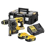 Dewalt 18 Volt SDS-plus Akku Kombihammer DCH273P2T (24 mm) (Dreh- und Schlagstopp, bürstenloser Motor, elektronische Dreh- und Schlagzahlregulierung, LED-Leuchte, 2x 5,0 Ah Li-Ion Akkus, Ladegerät)