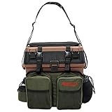 Arapaima Fishing Equipment® Sitzkiepe | Angelbox | Angelrucksack inkl. 4 Kunststoffboxen für Angelzubehör - Braun/Grün