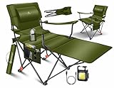 KESSER® Campingliege Campingstuhl 2in1 bis 160kg | Feldbett klappbar | Campingbett faltbar extra breit | Campinglicht & Getränkehalter + Aufbewahrungstasche & Transporttasche | Angelliege verstellbar