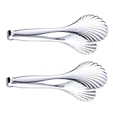 VALICLUD 2 Stück Edelstahl Küchenzange Bbq Grillzange Servierzange Vielseitig für Steak Brot Obst Salat Rostfrei Leicht und Komfortabel für Haushalt Restaurant