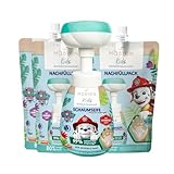 MABYEN PAW PATROL Kids Set Schaumseife (weiß) | Naturkosmetik - Kinder Handschaumseife + Refill - 1x Schaumseife Himbeerduft (180ml) + 3x Paw Patrol Nachfüllpack Himbeerduft (250ml) - Handseife