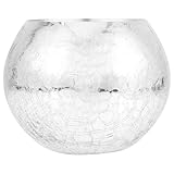 COOPHYA Silberne Kugelvase aus Glas 18X18X14Cm Moderne Vase für Tischdekoration und Geschenkideen zu Geburtstagen und Feiertagen