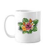 Tasse, Keramik, tropische Blumen, Holi-Tasse, Keramik, Kaffee, Porzellan, Geschirr