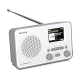 TechniSat TECHNIRADIO 6 IR – portables Internetradio (DAB+, UKW, WLAN, Bluetooth, Farbdisplay, Wecker, App-Steuerung, Favoritenspeicher, 3 Watt RMS) weiß/schwarz