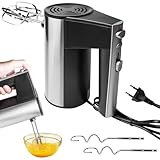 Handmixer, Elektrisch Handrührgerät Mixer Handrührer, 5 Geschwindigkeiten, Rührgerät Handmixer Enthalten 2 Rührbesen, 2 Edelstahl-Knethaken, zum Verrühren von Eiern, Teig und Kuchen