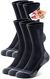 Ruixue Merino Wandersocken Herren Damen, Outdoor Wandern Trekking Radfahren Winter Wärmesocken, gepolstert mit Blasenschutz, atmungsaktiv und feuchtigkeitstransportierend - 3 Paar