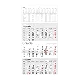 Zettler 3-Monatskalender klein 2026 – Wandkalender 24 × 34 cm faltbar, 3 Monate auf 1 Blatt mit Datumschieber, Wochenzählung, Mondphasen, Feiertage, Landschaftsmotiv, deutsch, B4-Versandtasche