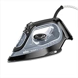 Braun Dampfbügeleisen TexStyle 3 SI3055BK, FreeGlide 3D-Technologie, Bügelsohle mit Keramikbeschichtung, automatische Abschaltung, kurze Aufheizzeit, einfache Nachfüllung (220 ml), 2400 W, Schwarz