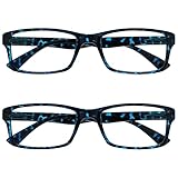 The Reading Glasses CompanyDie Lesebrille Unternehmen Blau Schildpatt Leser Wert 2er-Pack Designer Stil Herren Frauen RR92-3 +3,00