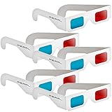 PEARL Anaglyphenbrille: 3D-Brillen rot/Cyan im praktischen 5er-Spar-Paket (3Dbrille, 3Dbrillen, Projektor)