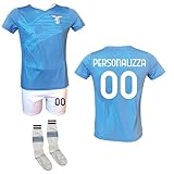 Generico S.S. Lazio, Fußballtrikot für Zuhause, Shorts und Socken, lizenzierte Replik 2023-2024, Größen für Kinder und Erwachsene, blau, 128 cm