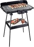 Korona 46221 Elektrischer Standgrill mit XXL-Grillrost (51 x 30 cm) | 2200 Watt | Windschutz | Kontrollleuchte | Sicherheitsschalter | Stufenlose Temperatureinstellung